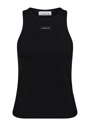 Rib badge tank top Black HAUTE L'AMITIÈ